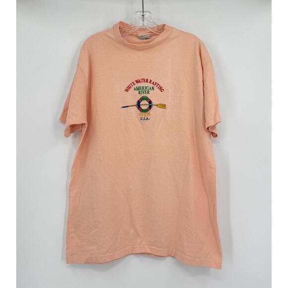 Guess Georges Marciano Vintage White Water Rafting American River T Shirt Sz 3 - Picture 1 of 5